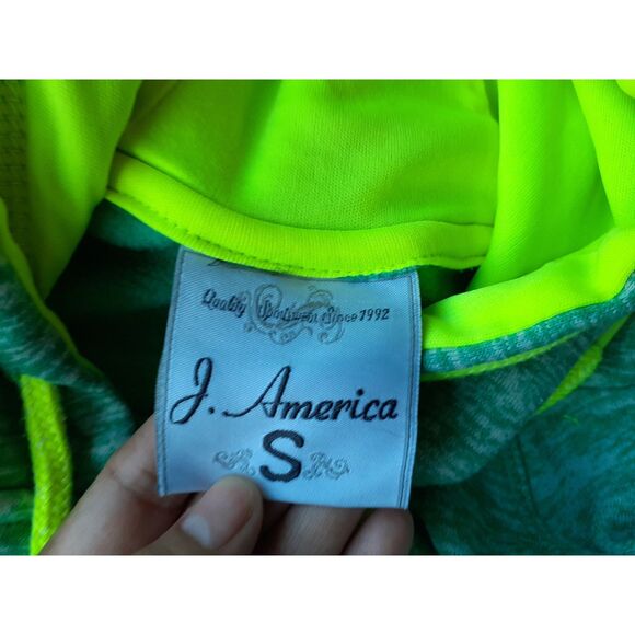 J. America Green Kangaroo Pocket Pullover Hoodie Small - Picture 8 of 9